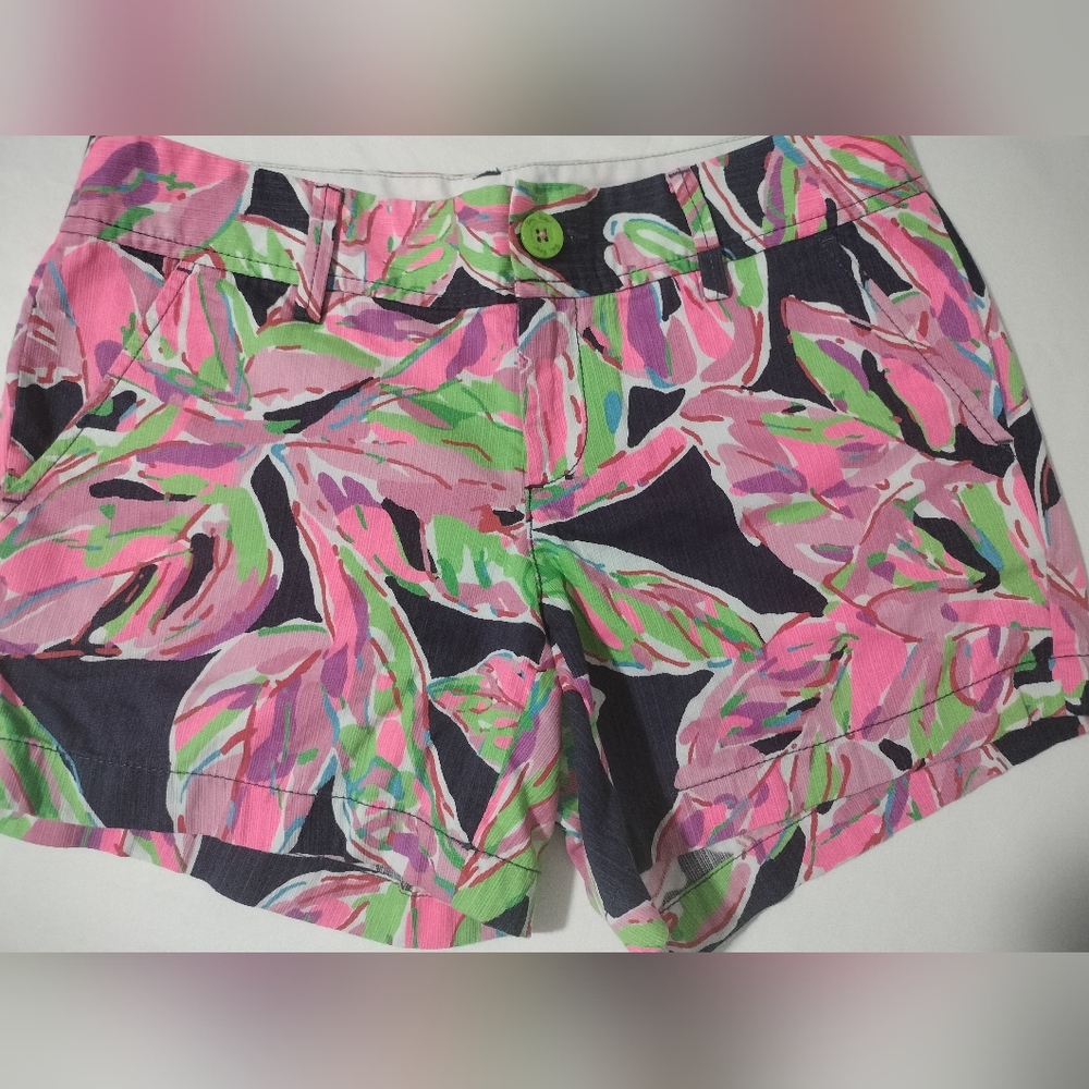 Lilly Pulitzer Callahan Shorts In The In The Vias Palmetto Leaf Print Size 4